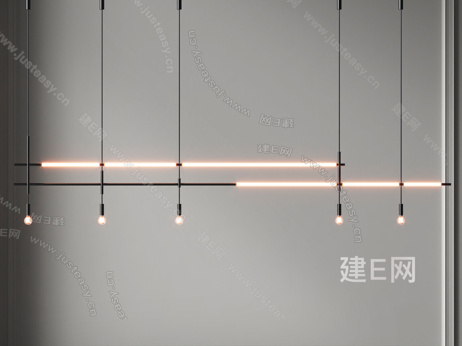 【现代金属吊灯fbx-obj模型】建e网_现代金属吊灯fbx-obj模型下载[ID:105988548]_打造fbx-obj现代金属吊灯模型 ...