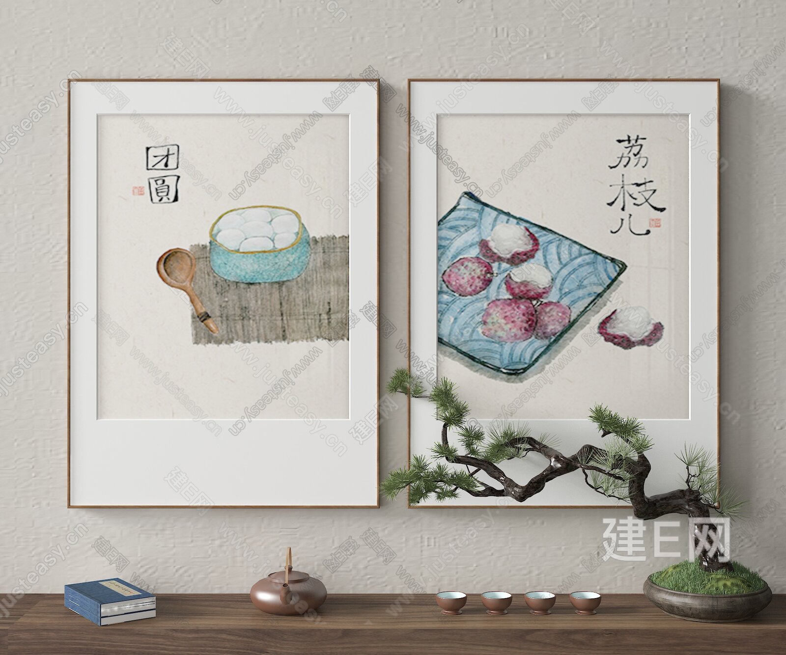 【新中式装饰画fbx-obj模型】建E网_新中式装饰画fbx-obj模型下载[ID:105988354]_打造fbx-obj新中式装饰画模型 ...