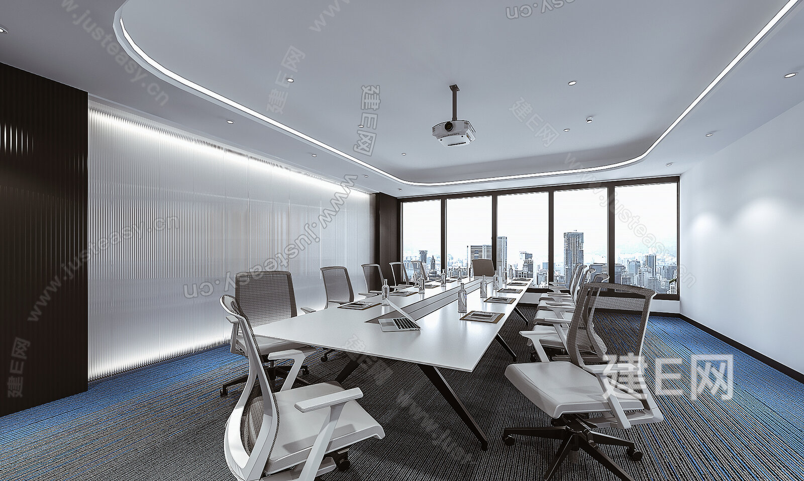 现代会议室3d模型下载[ID:113791669]_建e网3d模型