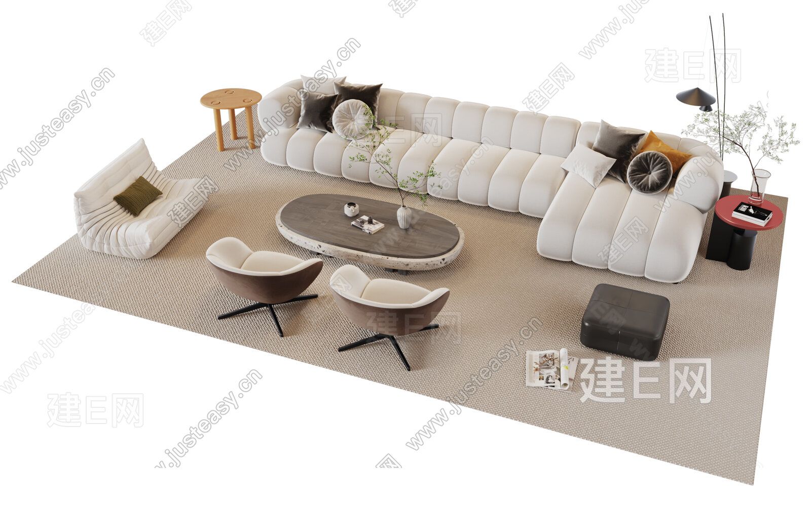 【Minotti 米洛提 现代沙发茶几fbx-obj模型】建e网_Minotti 米洛提 现代沙发茶几fbx-obj模型下载[ID ...