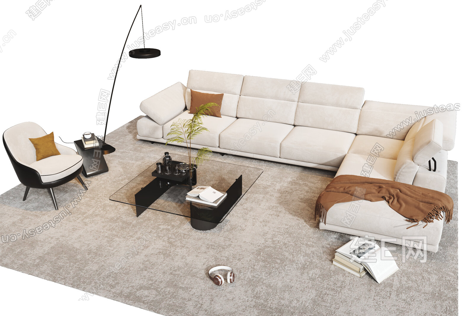 Minotti | 米洛提 现代沙发茶几组合模型SU模型下载[ID:102058743]_建e网su模型