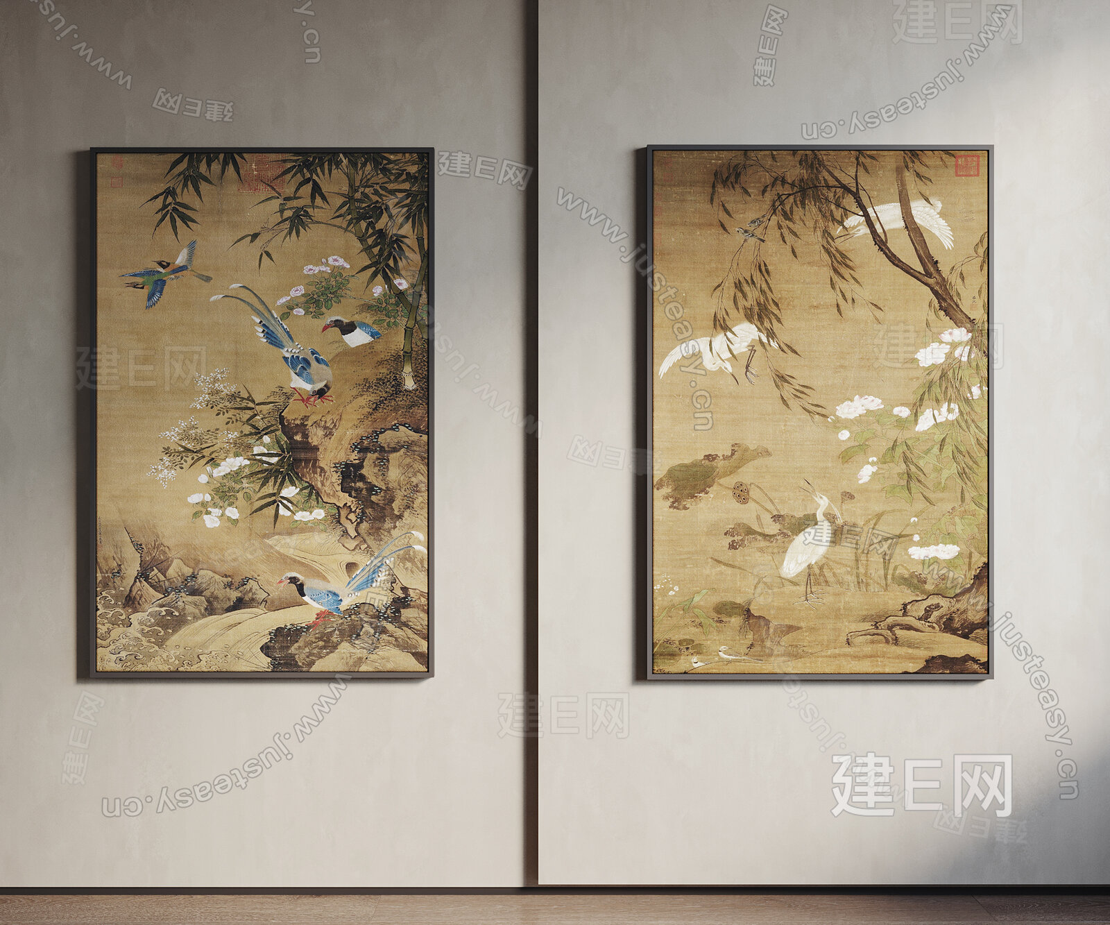 【新中式装饰画fbx-obj模型】建e网_新中式装饰画fbx-obj模型下载[ID:106185214]_打造fbx-obj新中式装饰画模型 ...