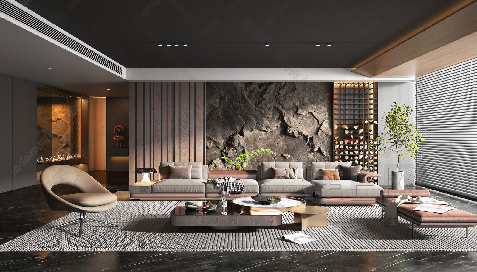 Minotti 米洛提 现代客厅模型SU模型下载[ID:102320674]_建E室内设计网