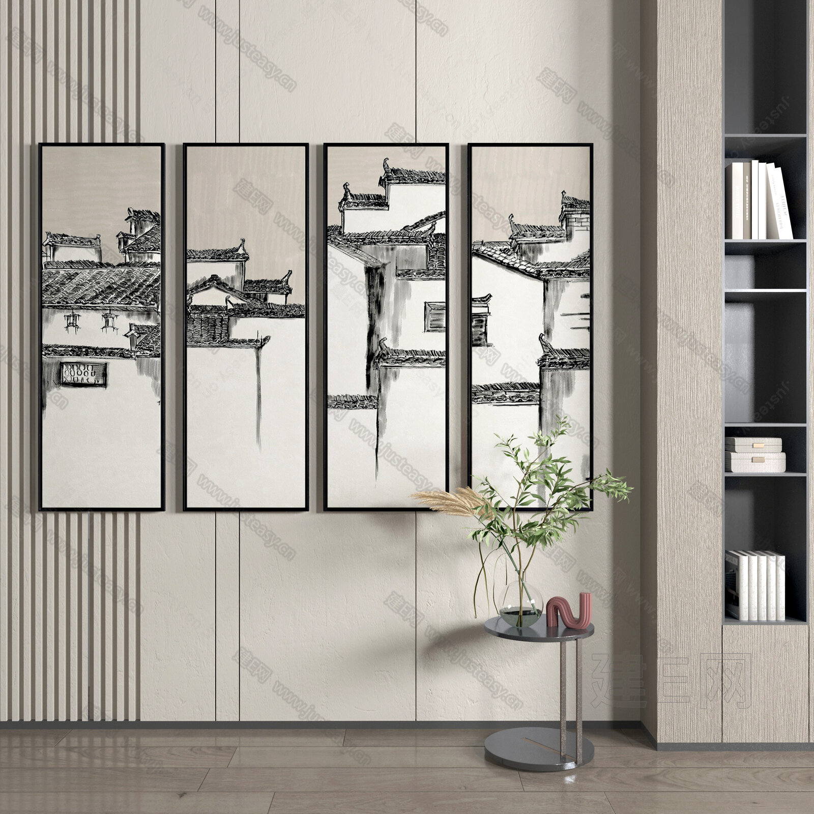 【新中式装饰画fbx-obj模型】建e网_新中式装饰画fbx-obj模型下载[ID:106250646]_打造fbx-obj新中式装饰画模型 ...