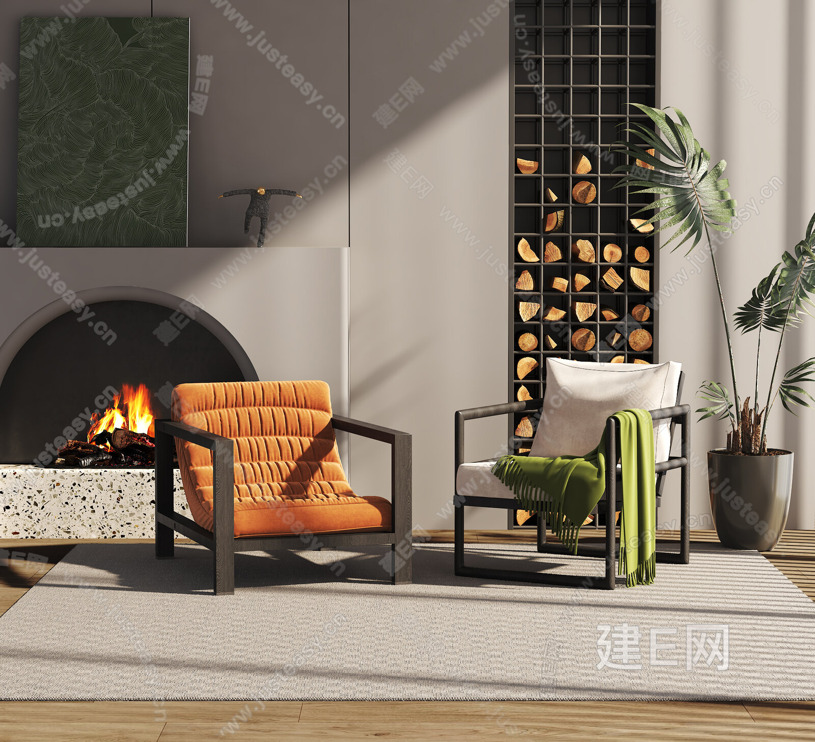 现代休闲椅模型SU模型下载[ID:103631567]_建E室内设计网