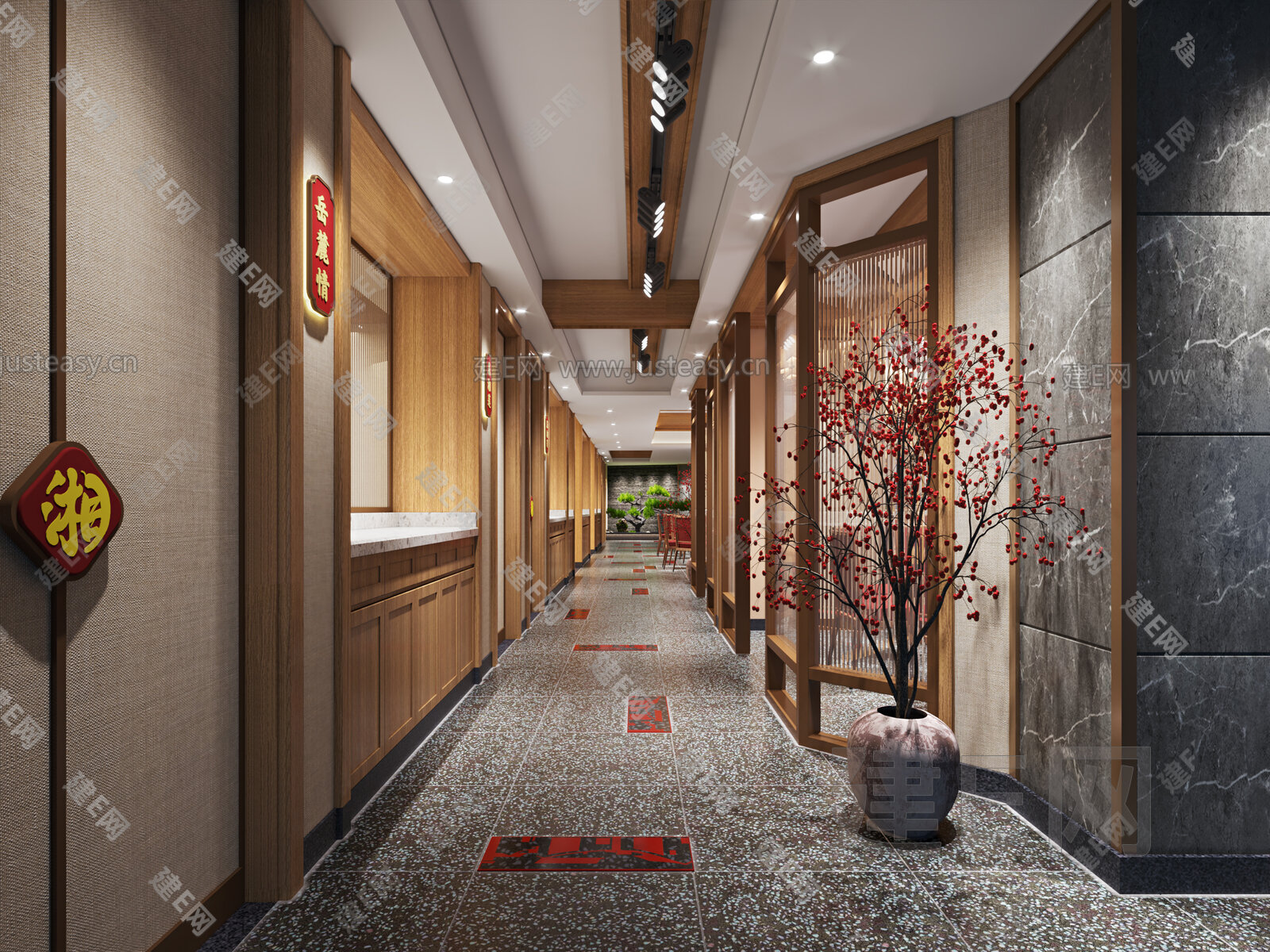 现代过道模型SU模型下载[ID:102910557]_建e网su模型