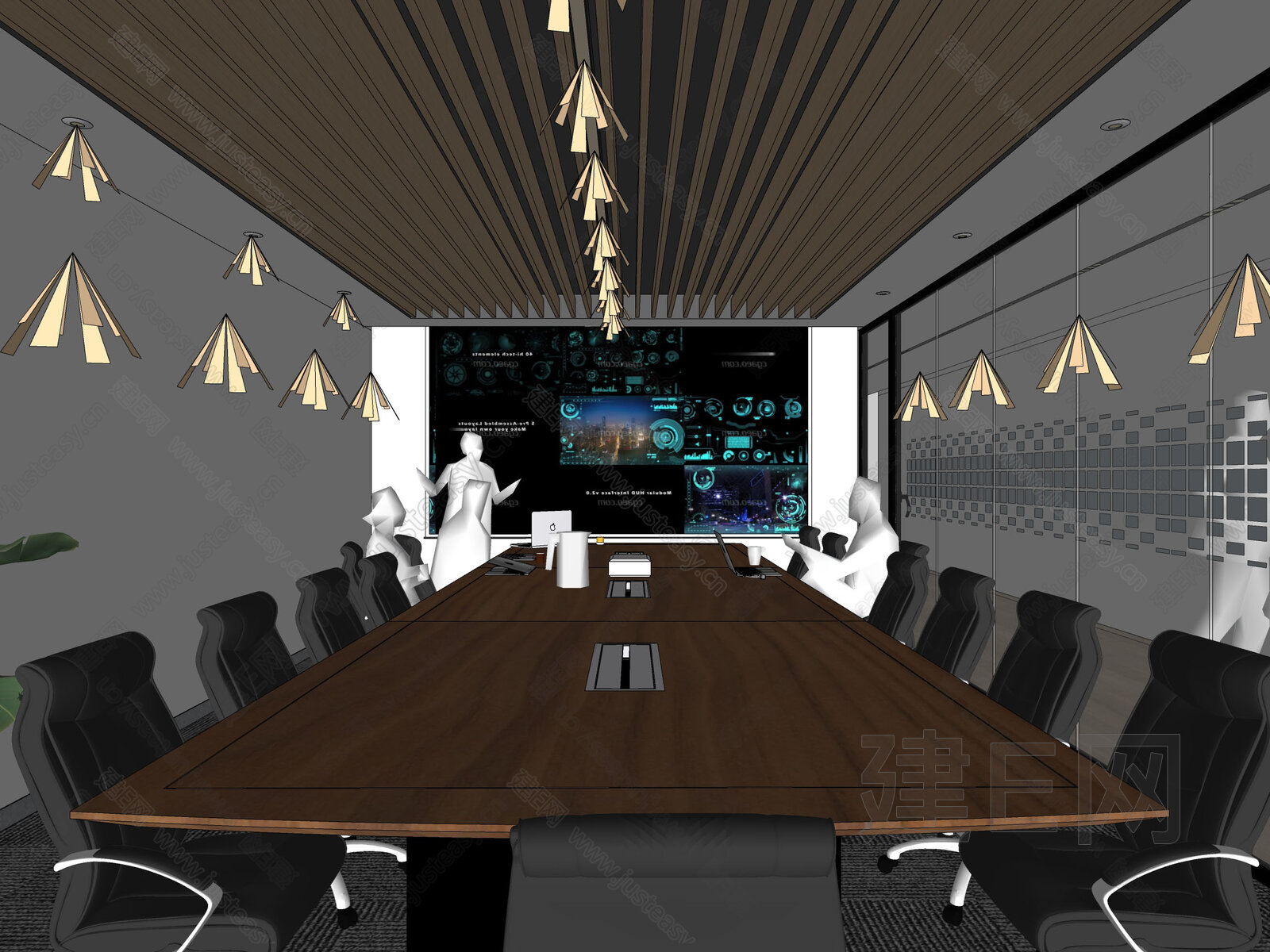 现代会议室模型SU模型下载[ID:103697034]_建e网su模型