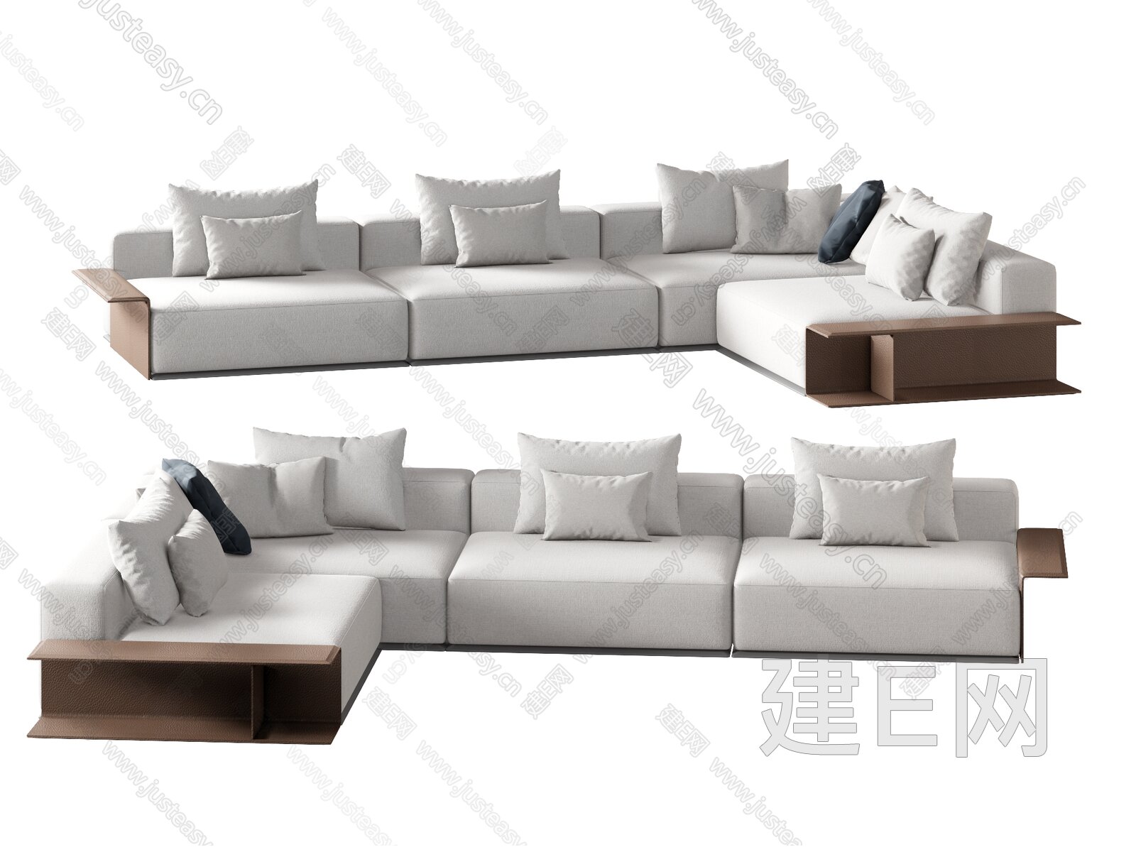 Minotti 现代沙发茶几组合模型SU模型下载[ID:103697008]_建e网su模型