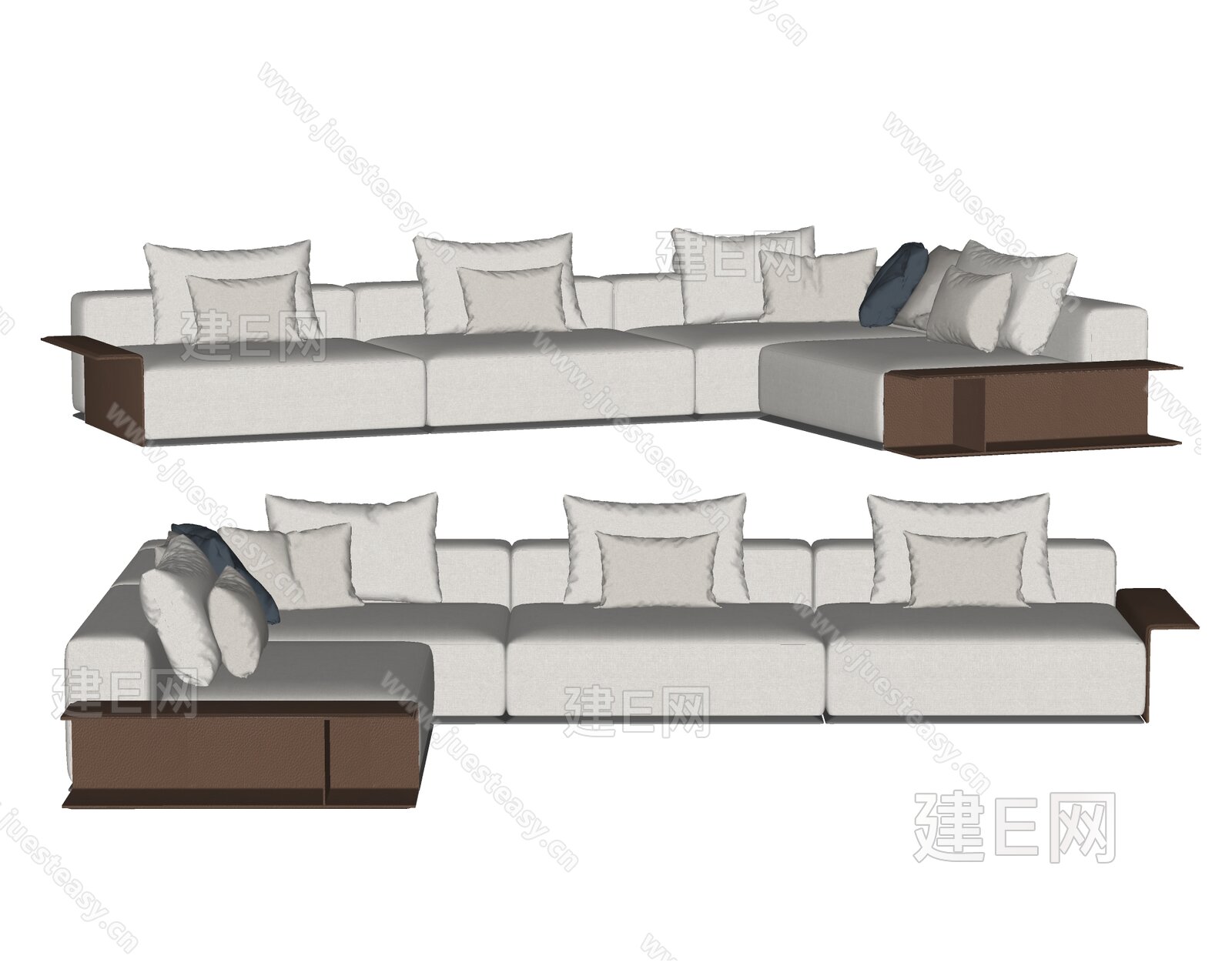 Minotti 现代沙发茶几组合模型SU模型下载[ID:103697008]_建e网su模型