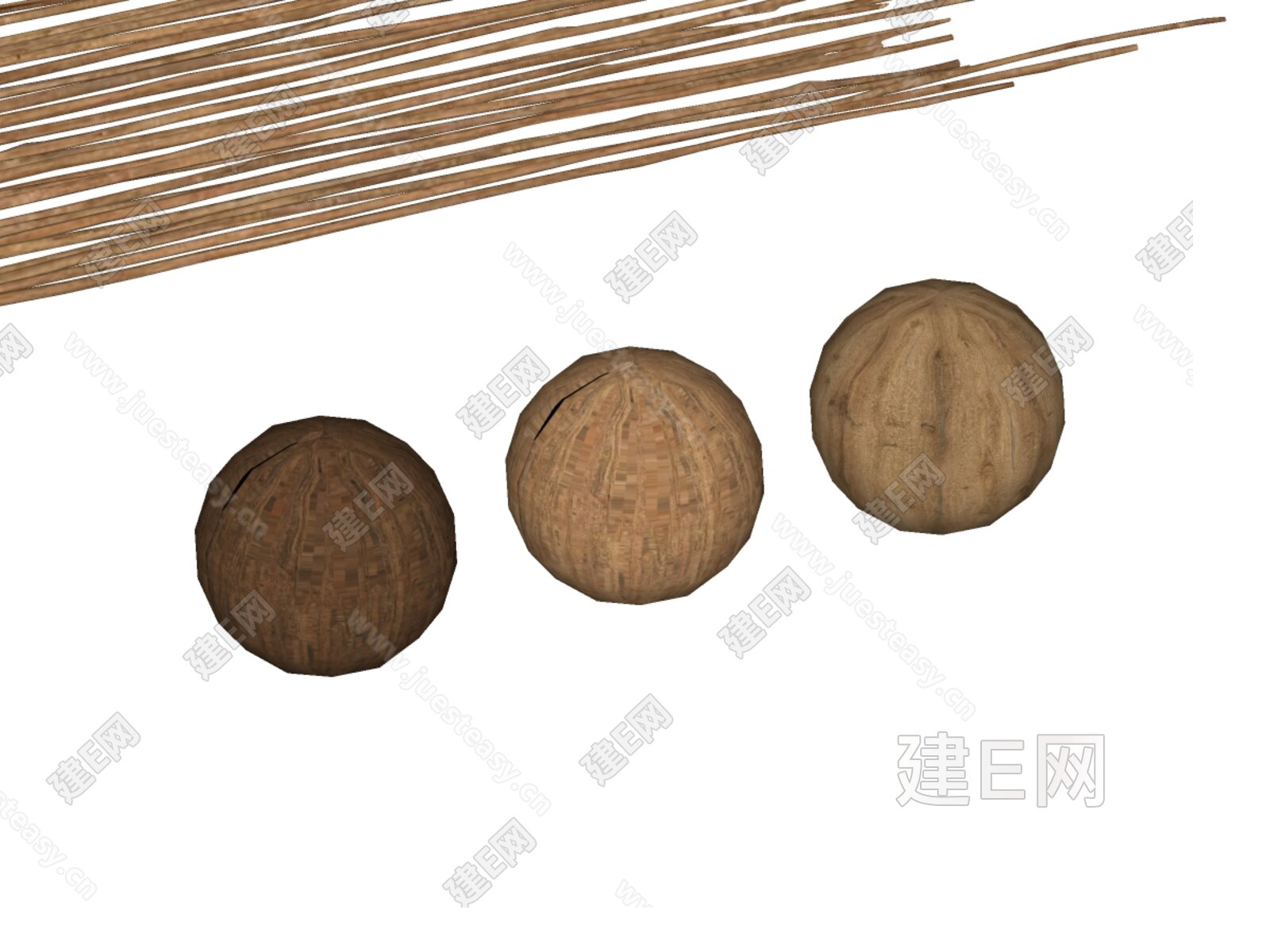 北欧木条屋顶模型SU模型下载[ID:104418028]_建E室内设计网