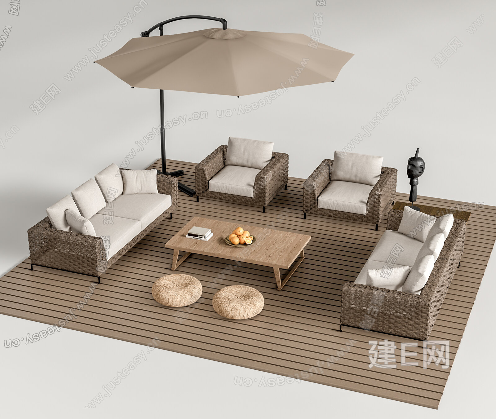 现代沙发茶几组合 模型SU模型下载[ID:113986211]_建e网su模型