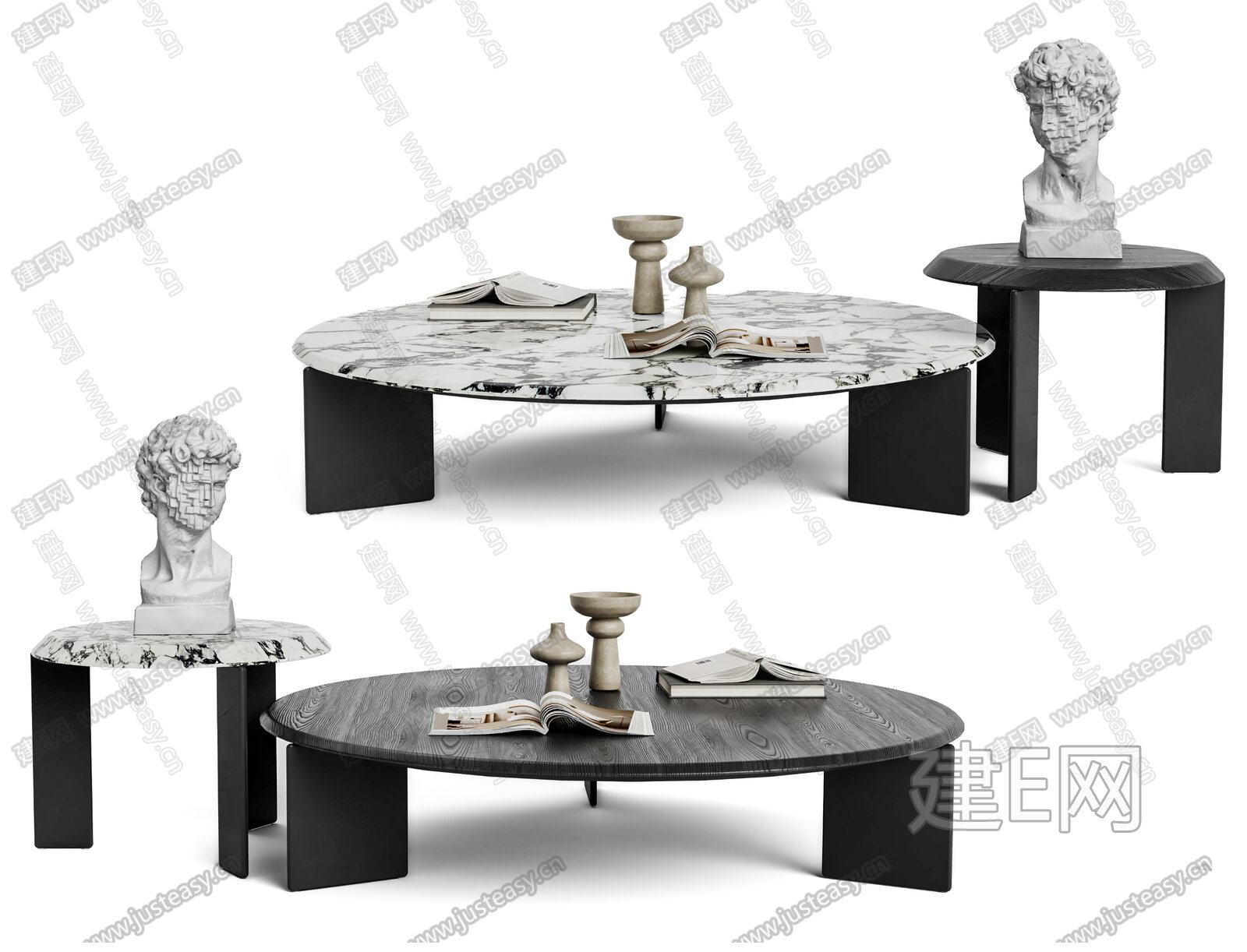 Minotti 现代茶几 模型SU模型下载[ID:114576112]_建E室内设计网