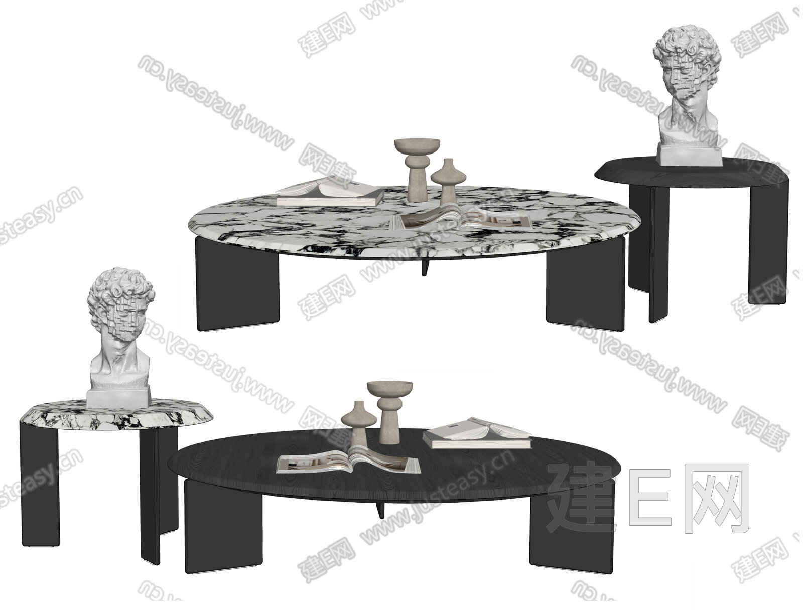 Minotti 现代茶几 模型SU模型下载[ID:114576112]_建E室内设计网