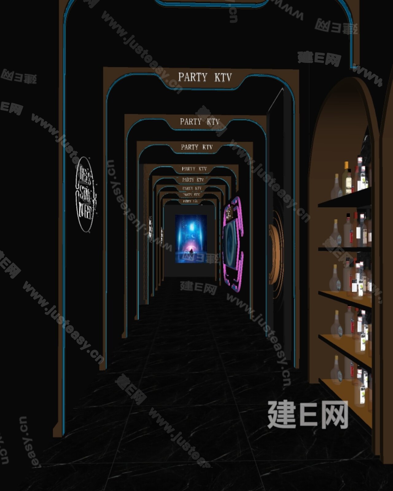 现代过道模型SU模型下载[ID:114903762]_建e网su模型