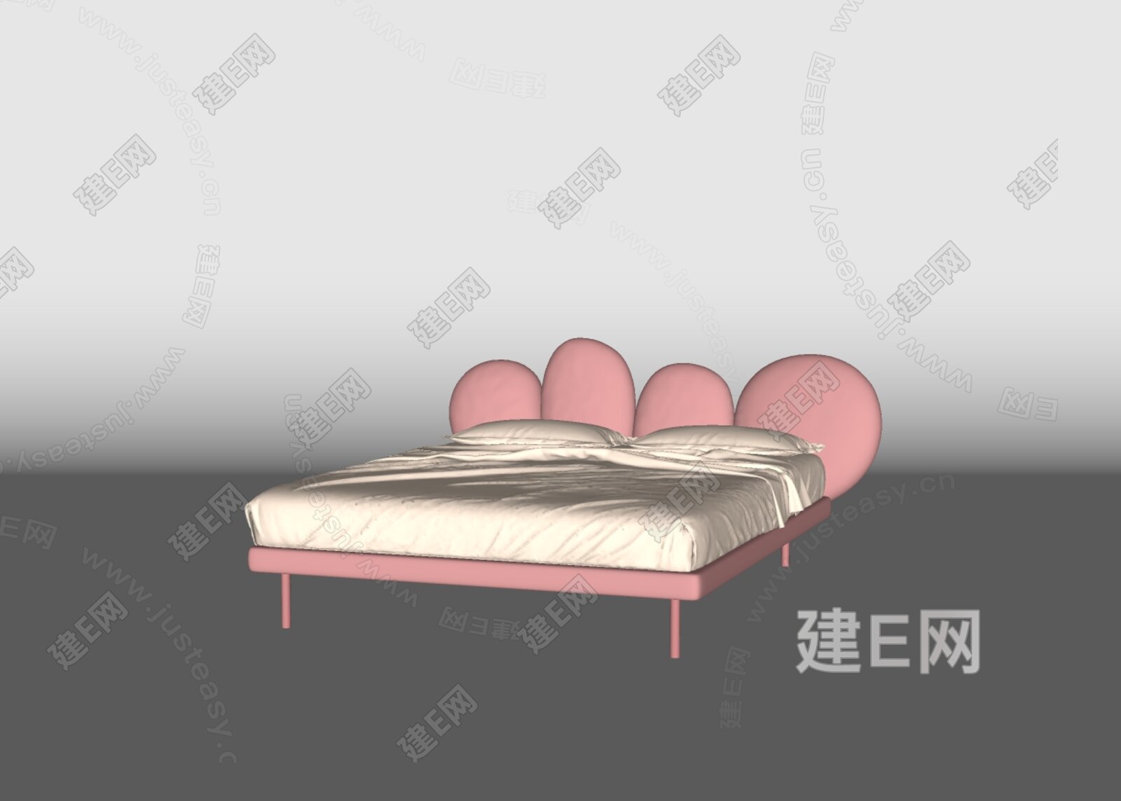 edra 现代北欧床模型SU模型下载[ID:115624556]_建e网su模型