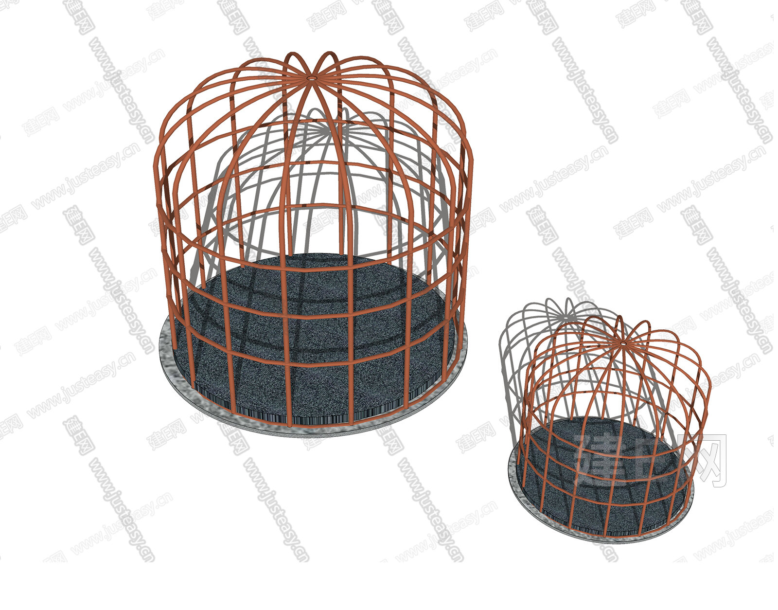 现代动物笼子模型SU模型下载[ID:116214471]_建E室内设计网
