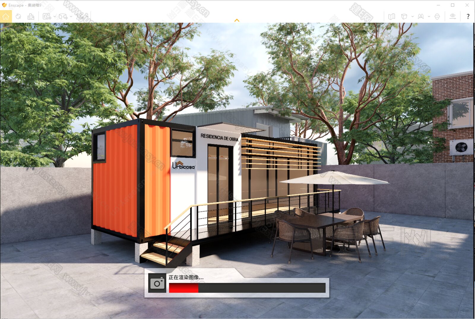 现代集装箱商店模型SU模型下载[ID:116083351]_建E室内设计网