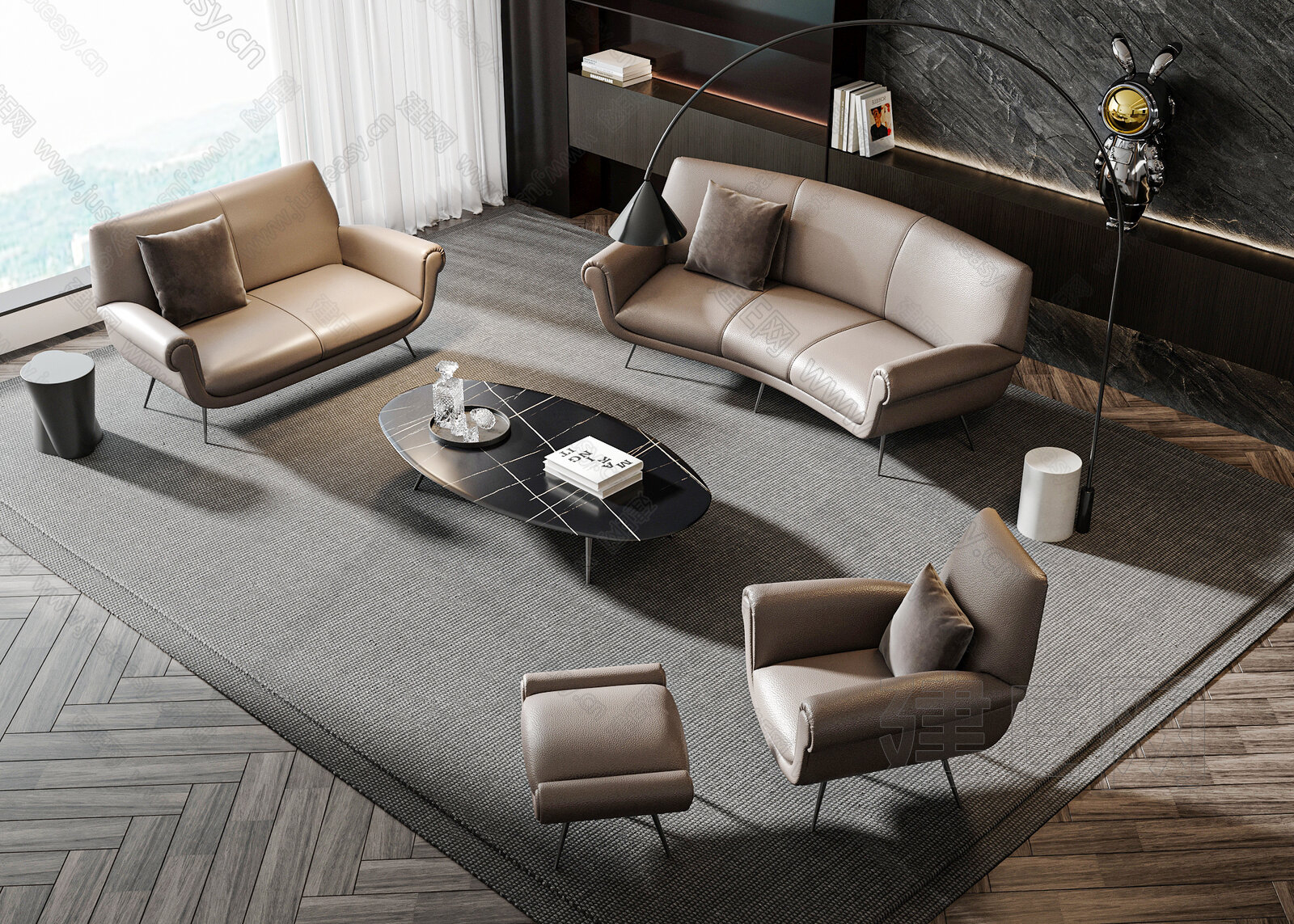 【Minotti 现代沙发茶几组合3d模型】建E网_Minotti 现代沙发茶几组合3d模型下载[ID:111039099]_打造 ...