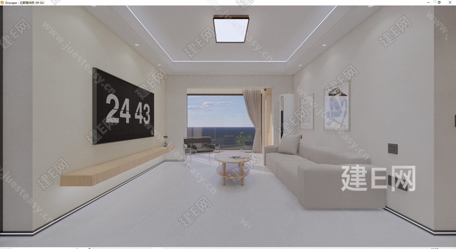 现代整体家装模型SU模型下载[ID:117197513]_建E室内设计网