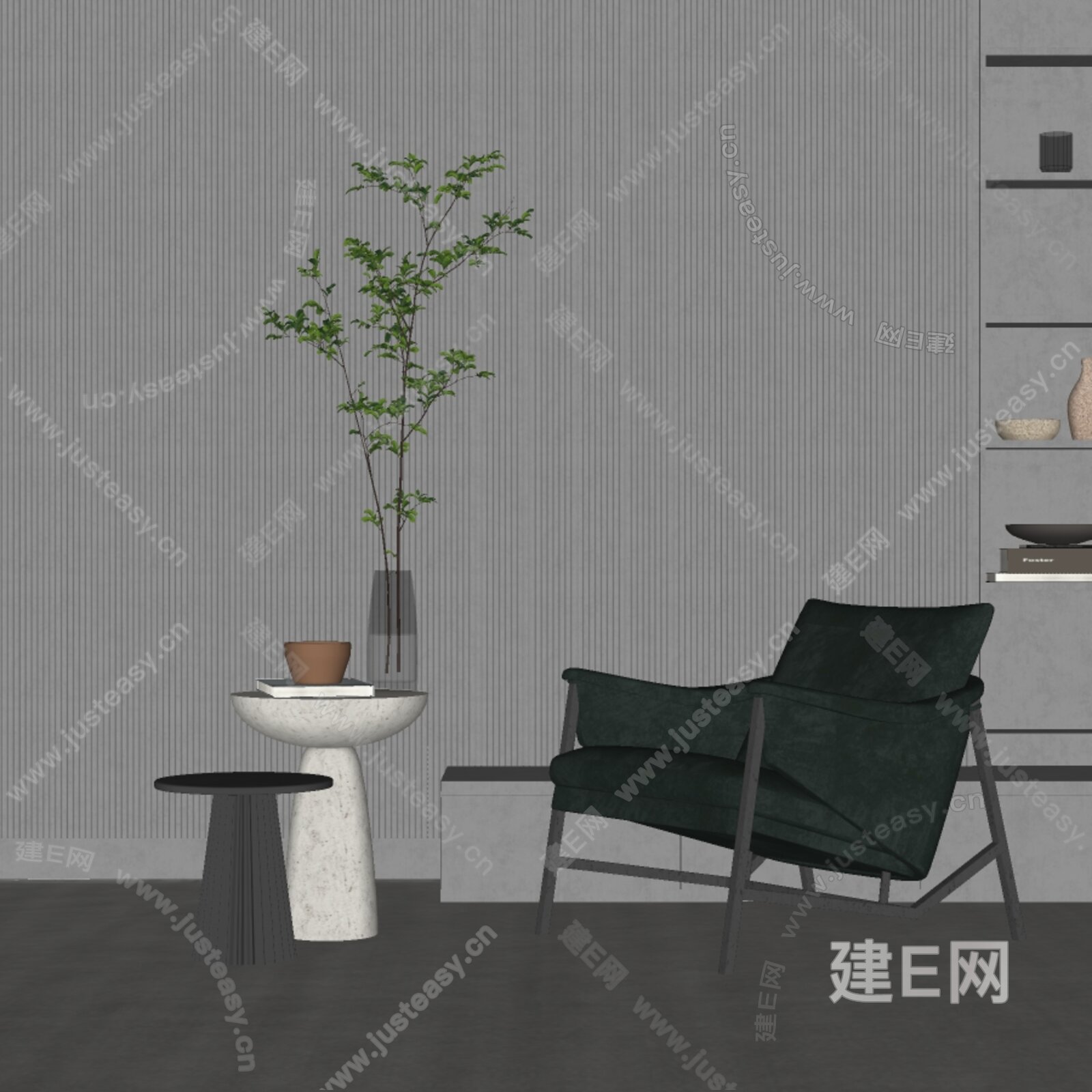 现代休闲椅模型SU模型下载[ID:109136494]_建E室内设计网