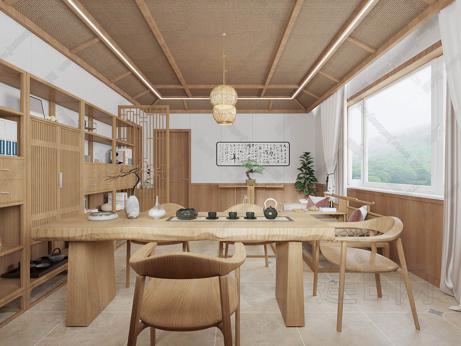 新中式宾馆民宿3d模型下载[ID:111301361]_建e网3d模型