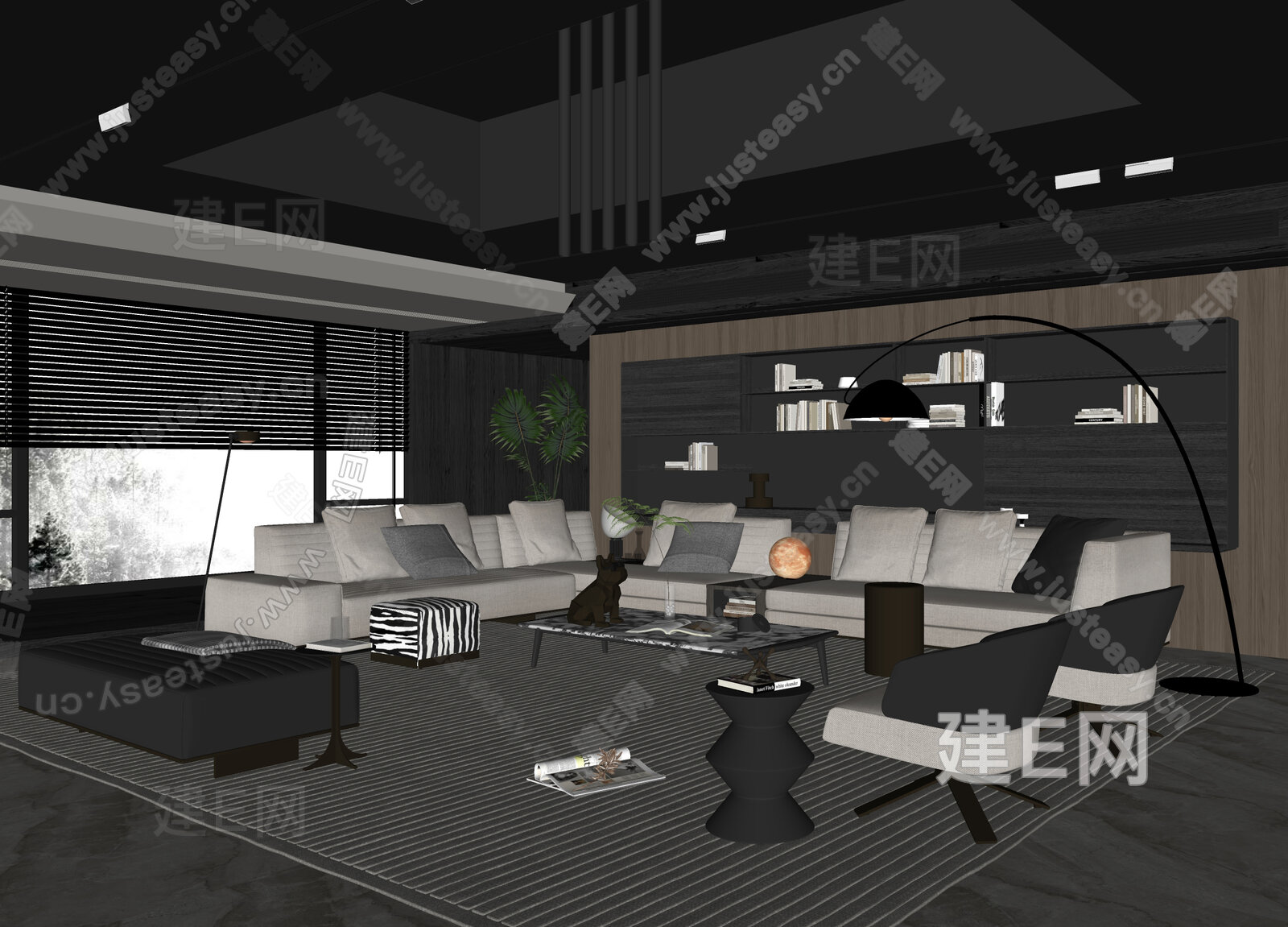 Minotti 米洛提 现代客厅模型SU模型下载[ID:109595136]_建e网su模型