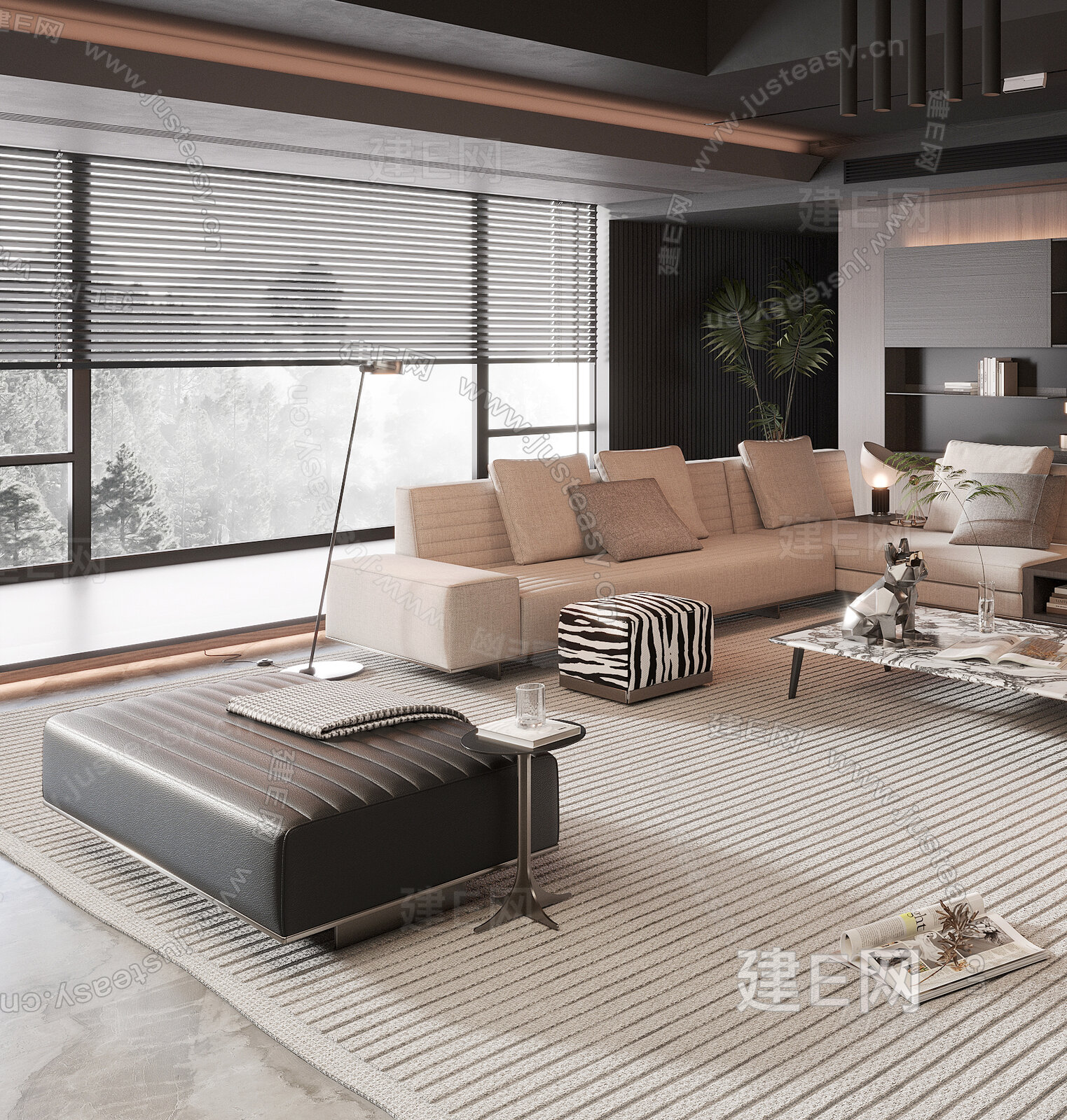 Minotti 米洛提 现代客厅模型SU模型下载[ID:109595136]_建e网su模型