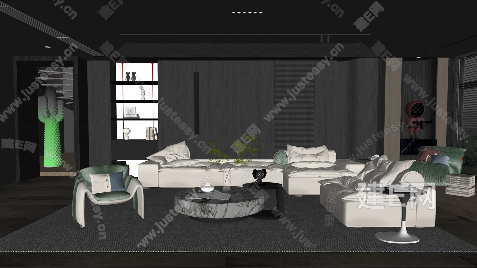 Minotti 米洛提 现代客厅模型SU模型下载[ID:109726343]_建e网su模型