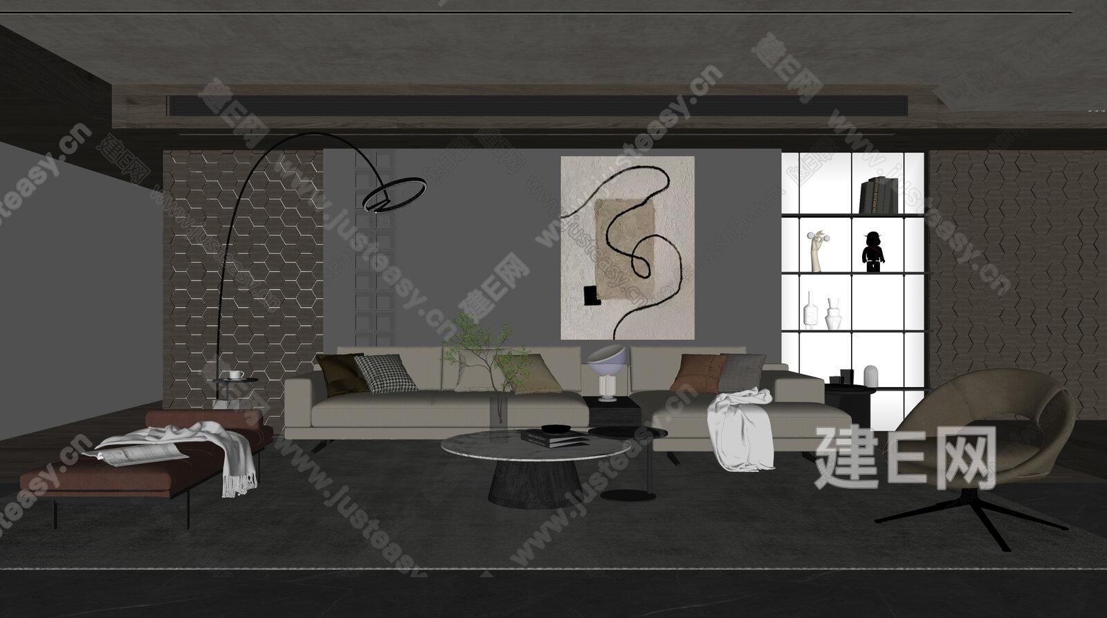 Minotti 米洛提 现代客厅模型SU模型下载[ID:109726455]_建e网su模型