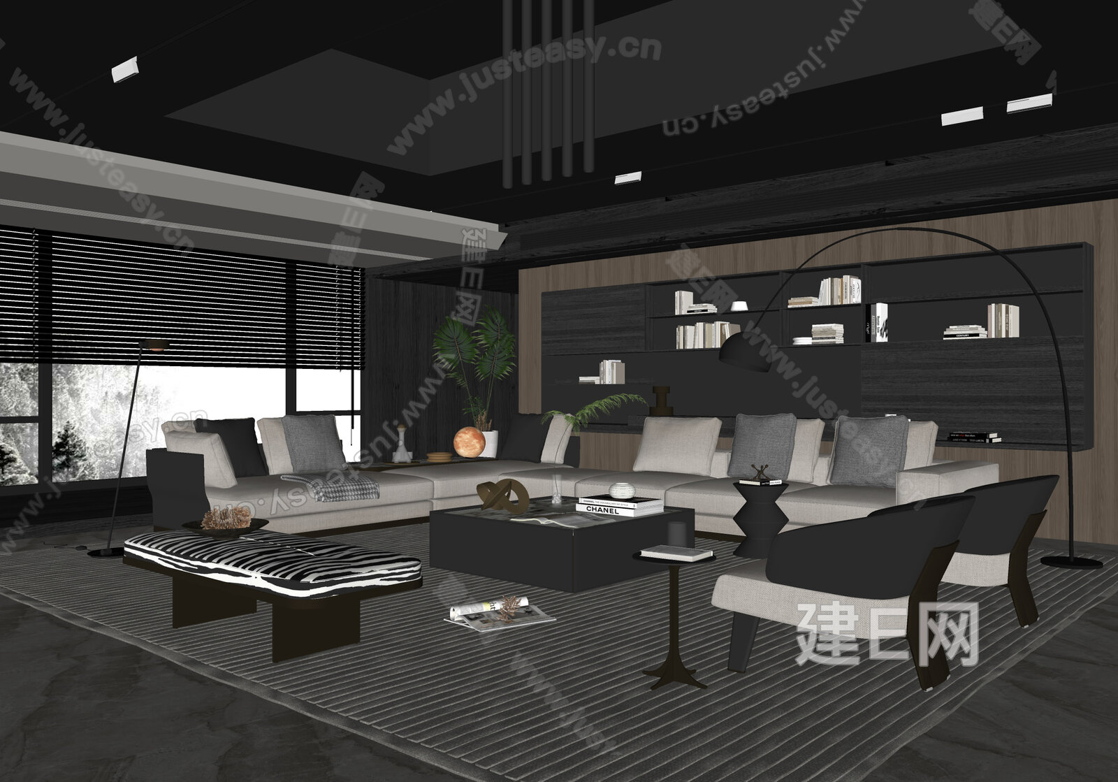 Minotti 米洛提 现代客厅模型SU模型下载[ID:111102650]_建E室内设计网