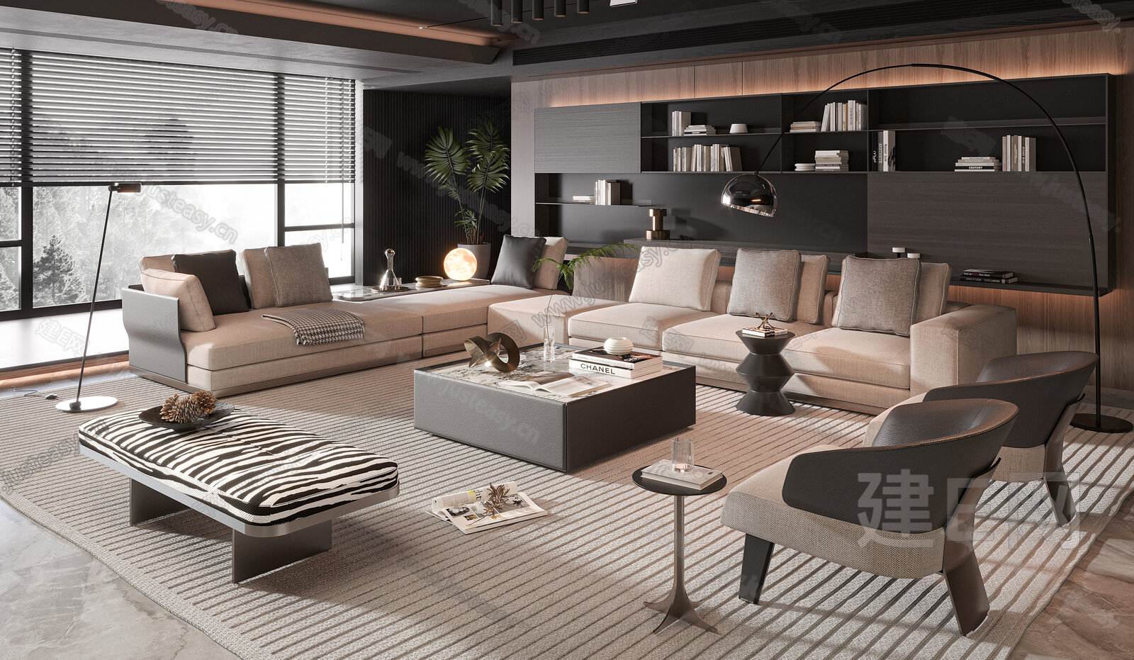 Minotti 米洛提 现代客厅模型SU模型下载[ID:111102650]_建E室内设计网