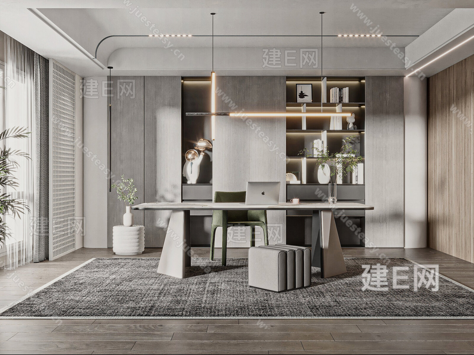 【现代书房3d模型】建e网_现代书房3d模型下载[ID:112218644]_打造3d现代书房模型免费下载平台