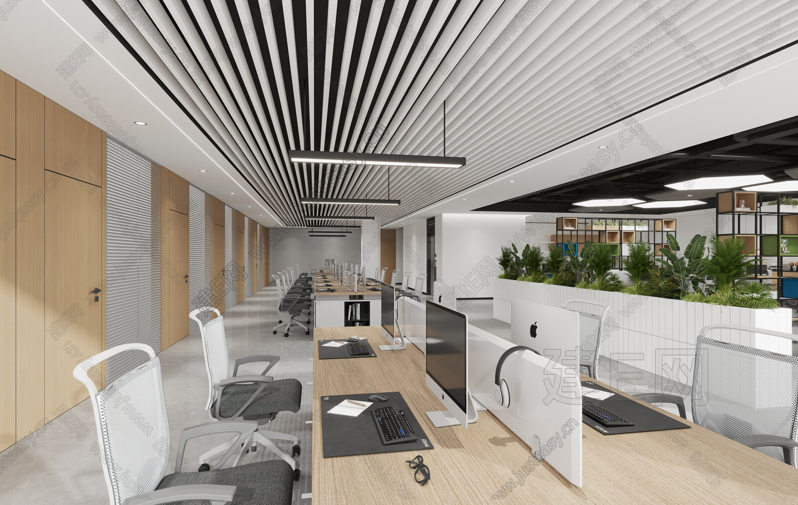【现代办公区3d模型】建e网_现代办公区3d模型下载[ID:113070798]_打造3d现代办公区模型免费下载平台