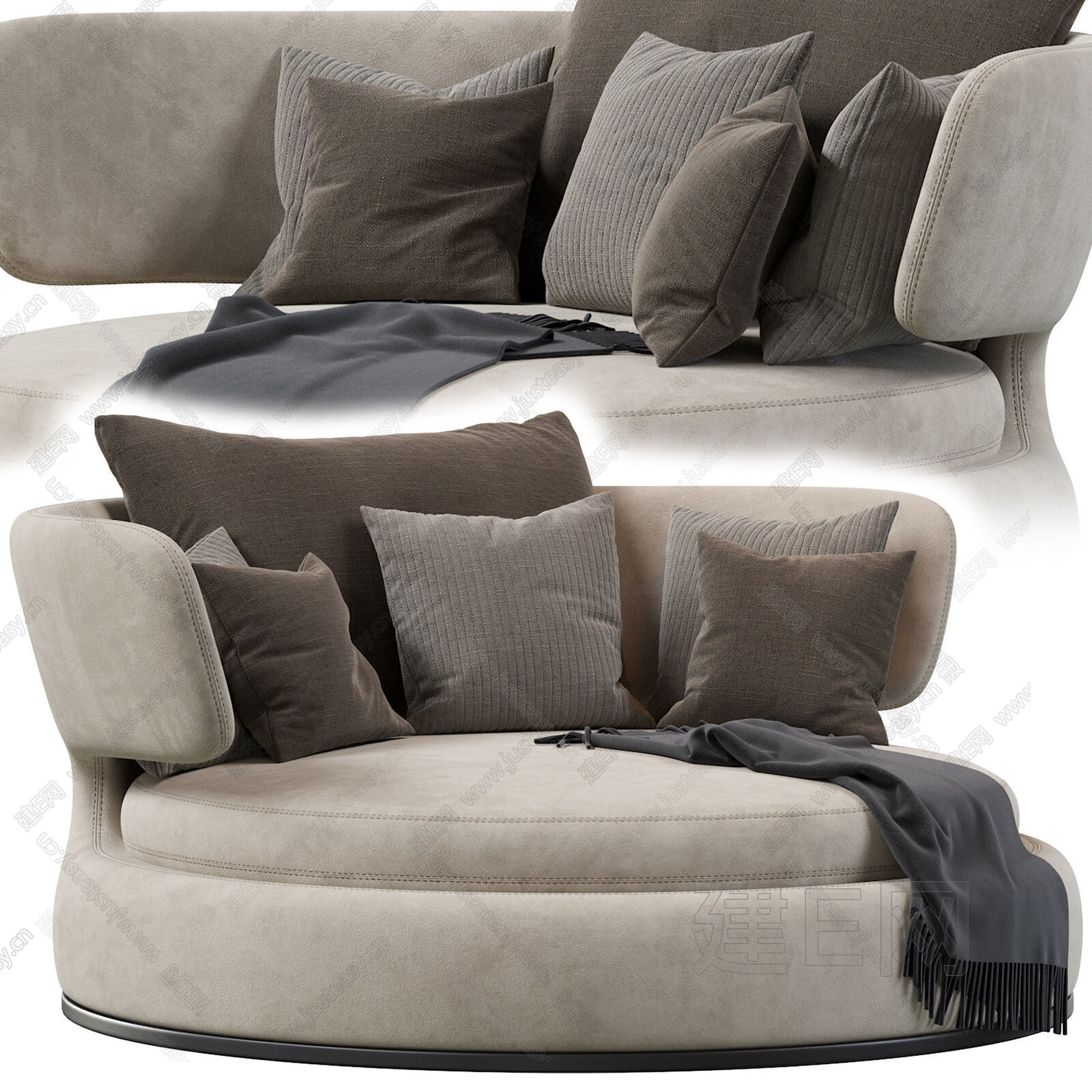 意大利 Maxalto 现代圆形沙发模型_3d意大利 Maxalto 现代圆形沙发模型下载_3d意大利 Maxalto 现代圆形沙发max模型 ...