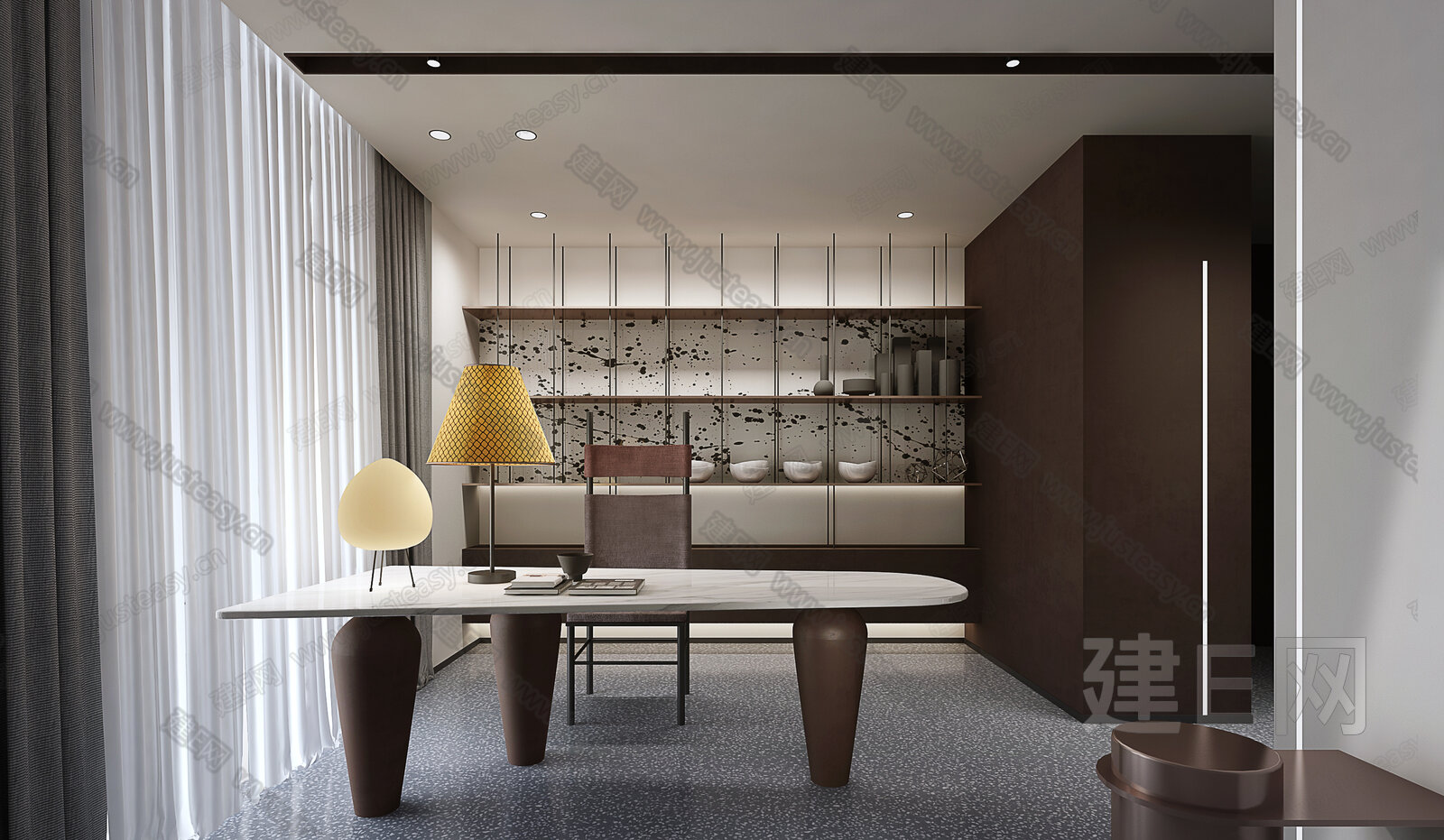 唐忠汉 现代书房3d模型下载[ID:106190203]_建e网3d模型