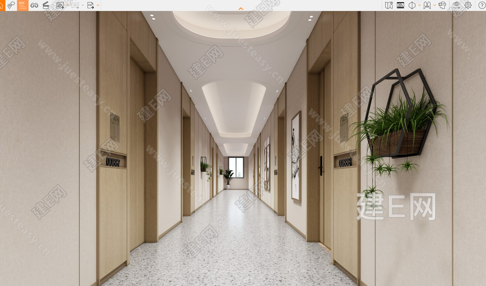 现代过道模型SU模型下载[ID:112871943]_建E室内设计网