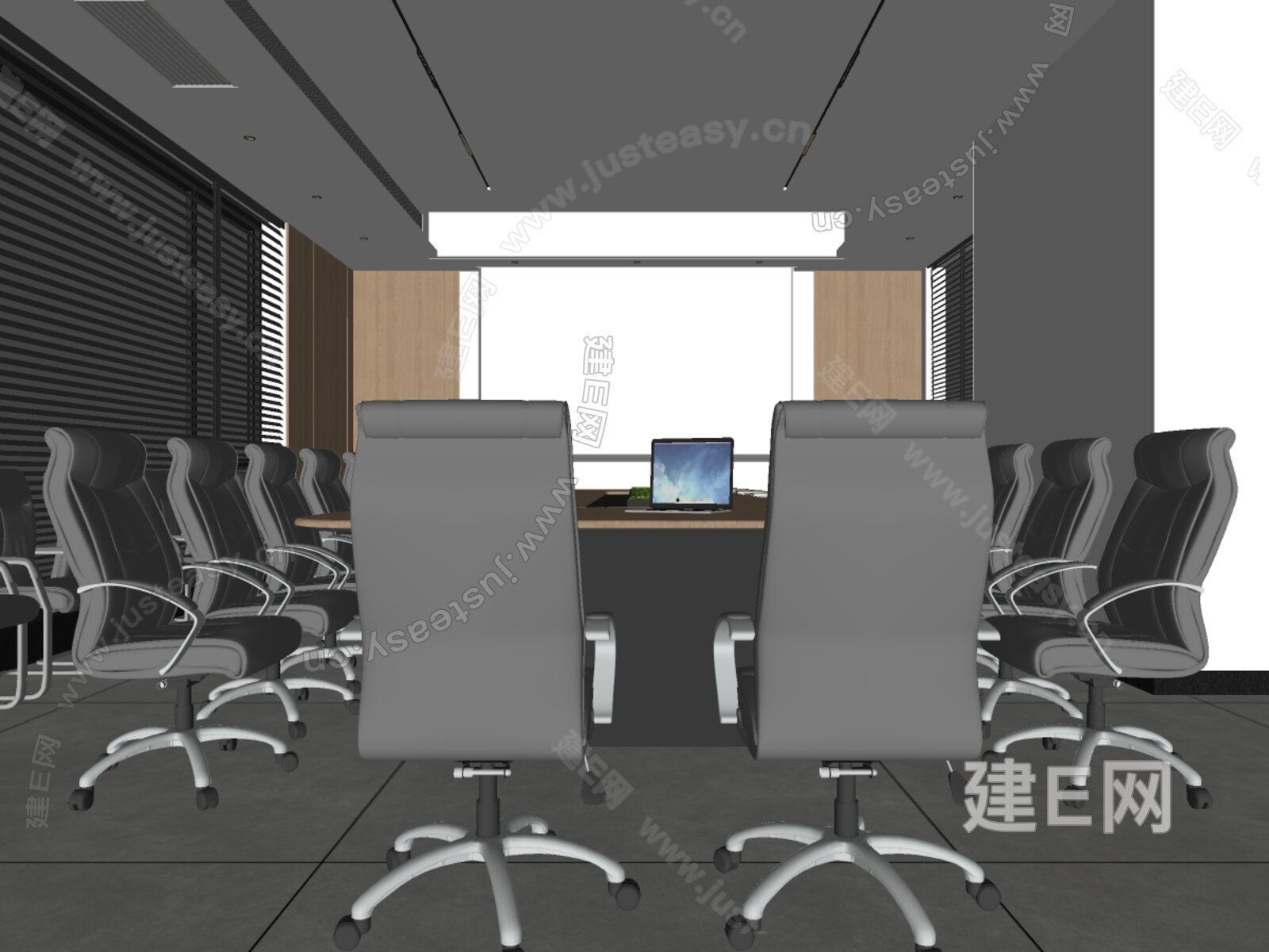 现代会议室模型SU模型下载[ID:105270583]_建e网su模型