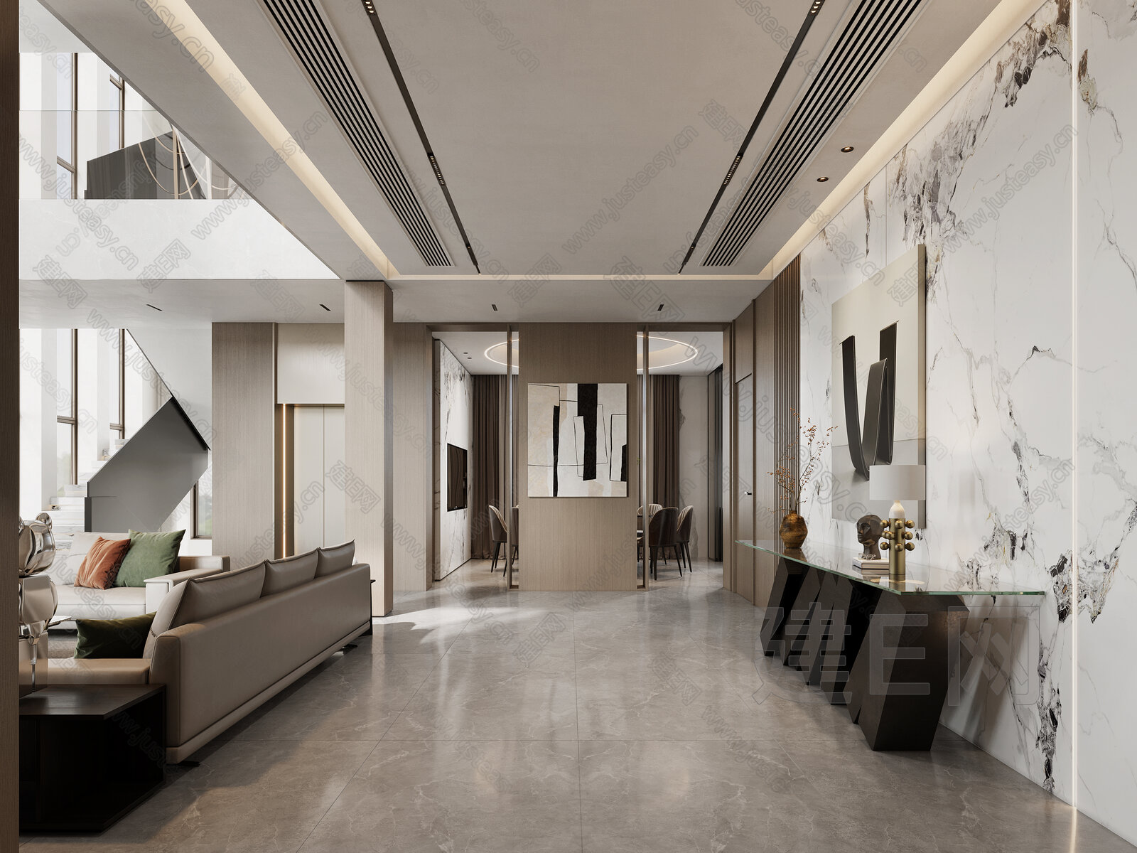 【现代客餐厅3d模型】建e网_现代客餐厅3d模型下载[ID:106976589]_打造3d现代客餐厅模型免费下载平台