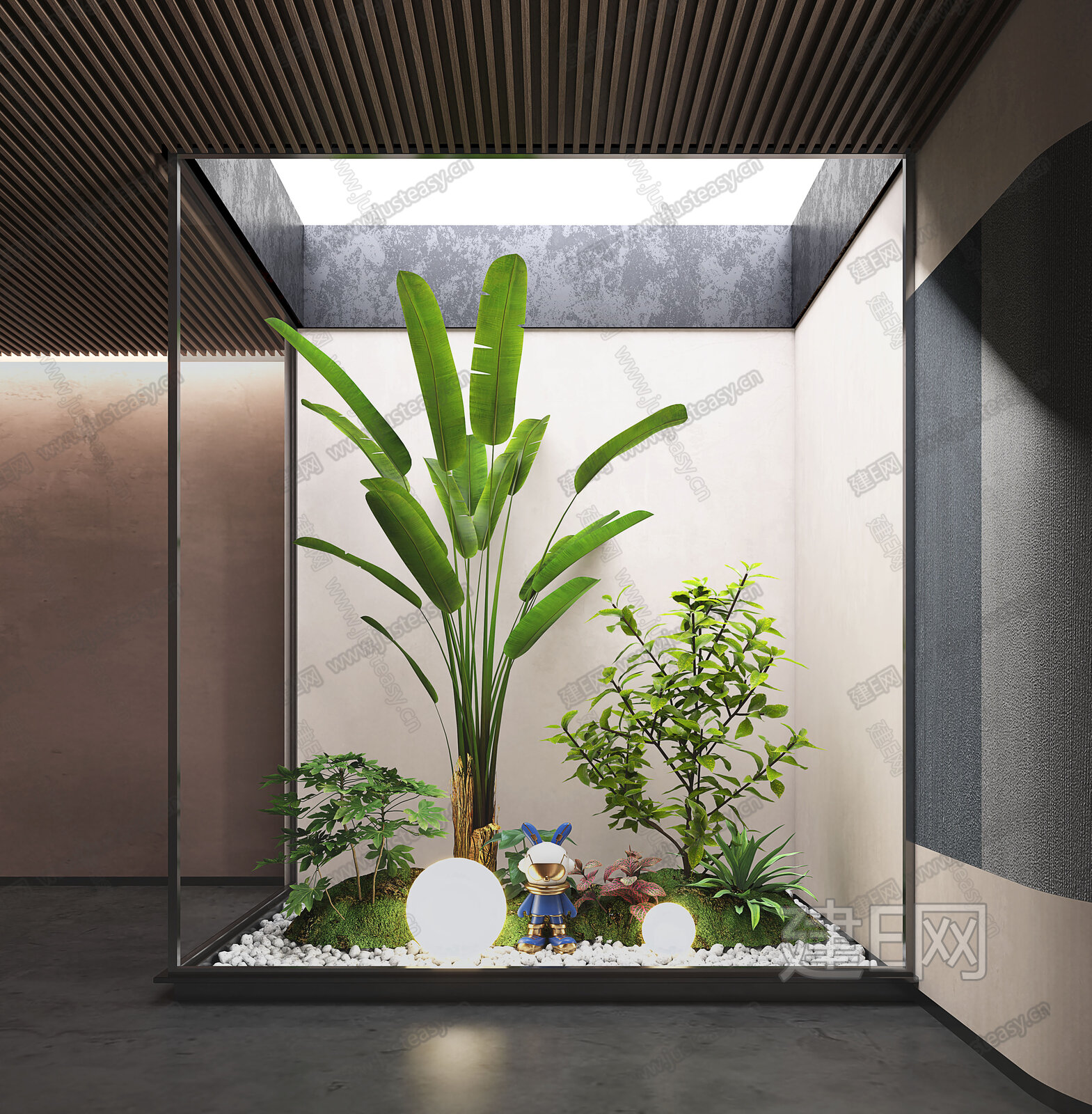 现代景观造景模型SU模型下载[ID:106974498]_建e网su模型