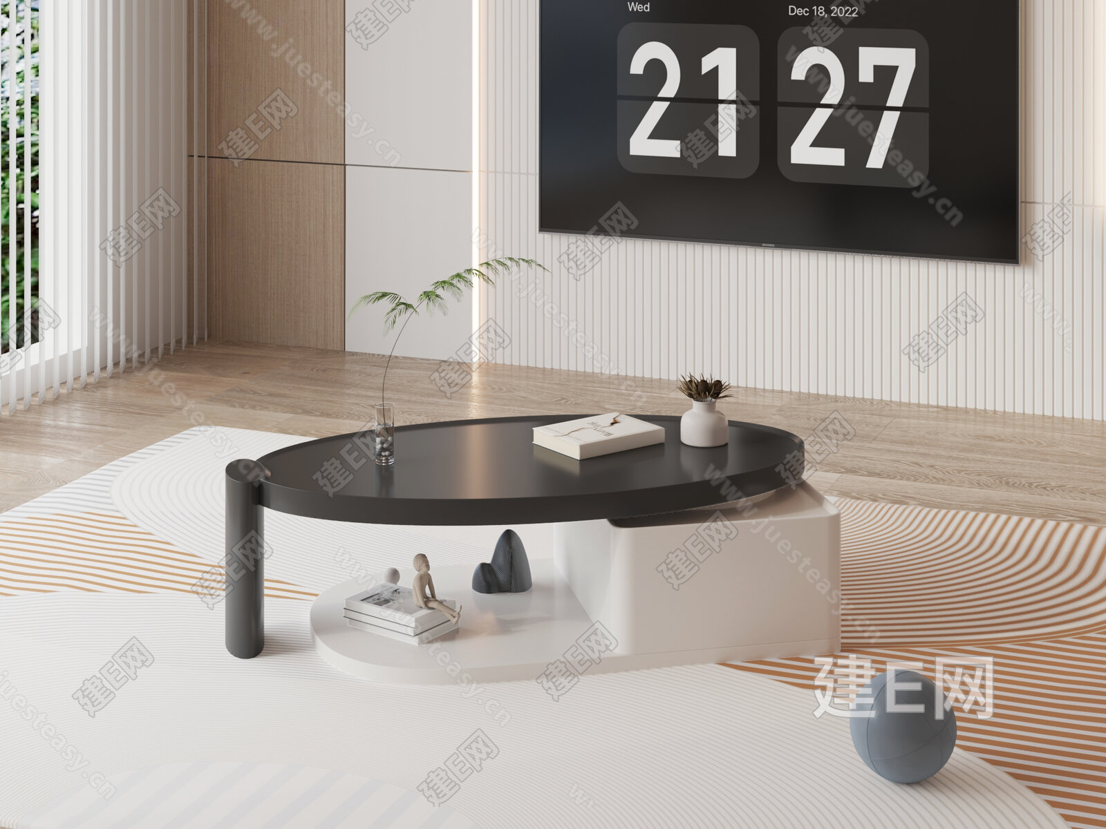 现代茶几3d模型下载[ID:108352934]_建e网3d模型