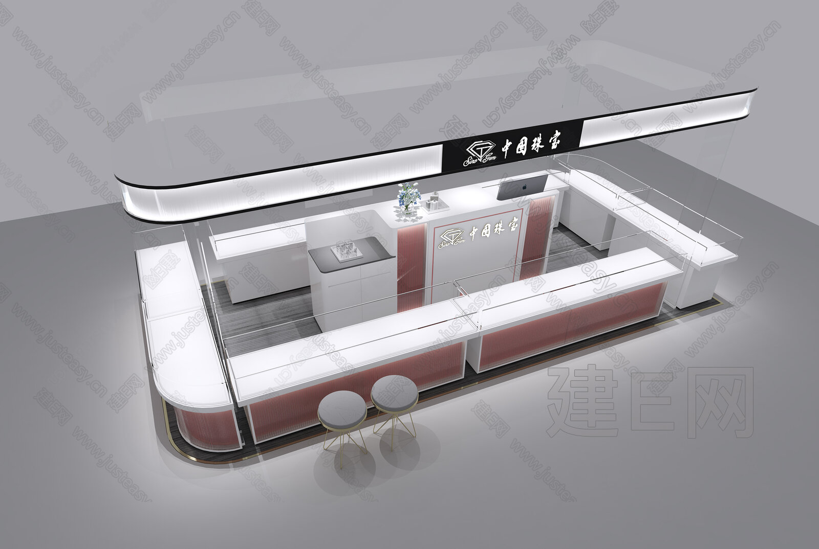 现代珠宝店模型SU模型下载[ID:106515878]_建E室内设计网