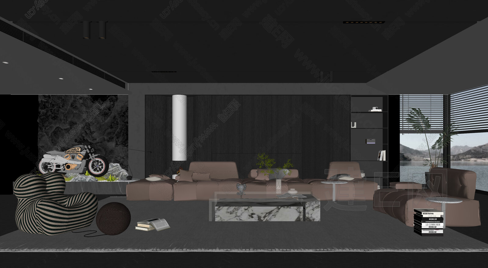Minotti 米洛提 现代客厅模型SU模型下载[ID:106450352]_建e网su模型