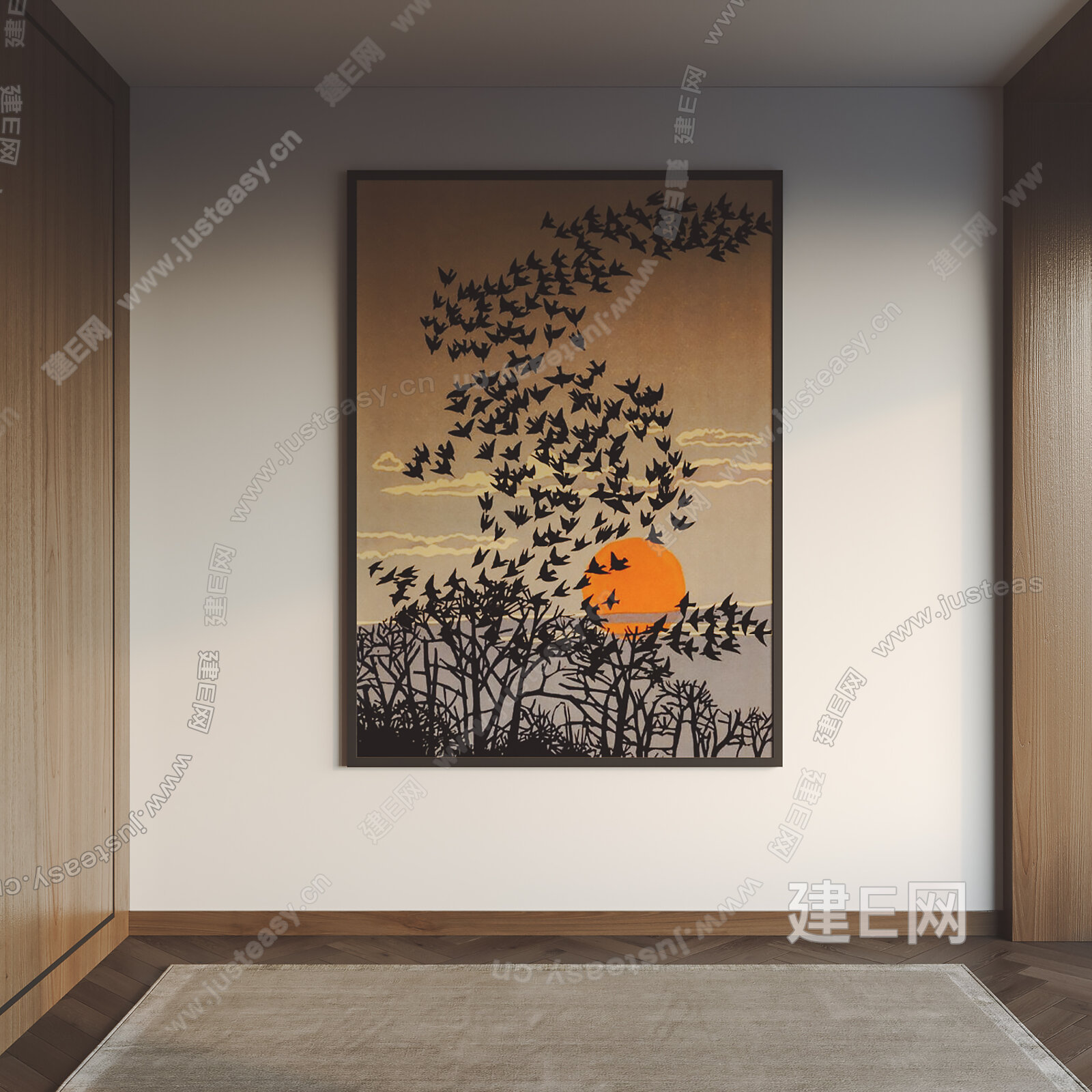 【新中式装饰画3d模型】建e网_新中式装饰画3d模型下载[ID:108221851]_打造3d新中式装饰画模型免费下载平台