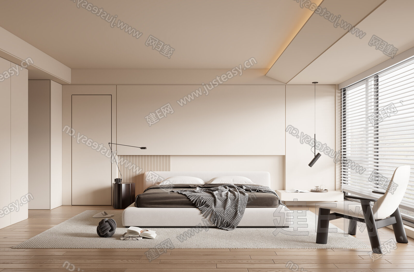 【现代卧室3d模型】建E网_现代卧室3d模型下载[ID:109008286]_打造3d现代卧室模型免费下载平台