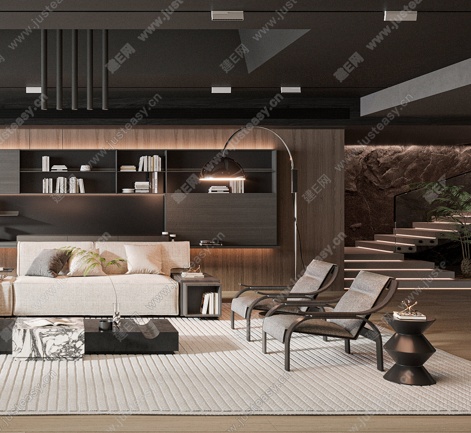 【现代客厅3d模型】建e网_现代客厅3d模型下载[ID:109008256]_打造3d现代客厅模型免费下载平台