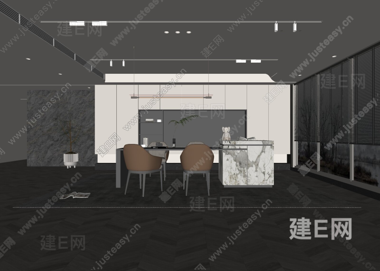 现代餐厅 餐桌椅 日式餐厅 画 落地灯 电视墙 北欧餐厅 奶油风餐厅 楼梯 电视墙 电视柜模型SU模型下载[ID:107105627]_建e网su模型