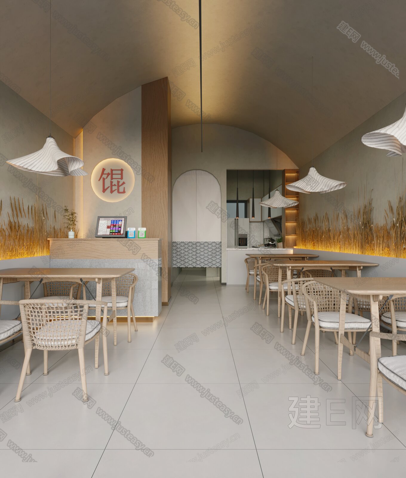 【现代餐厅3d模型】建e网_现代餐厅3d模型下载[ID:108615072]_打造3d现代餐厅模型免费下载平台
