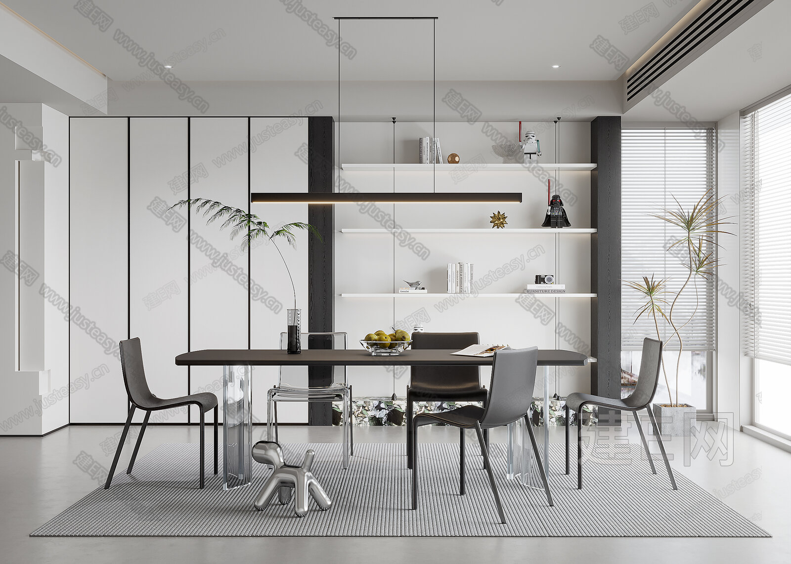 现代餐厅模型SU模型下载[ID:108482039]_建e网su模型