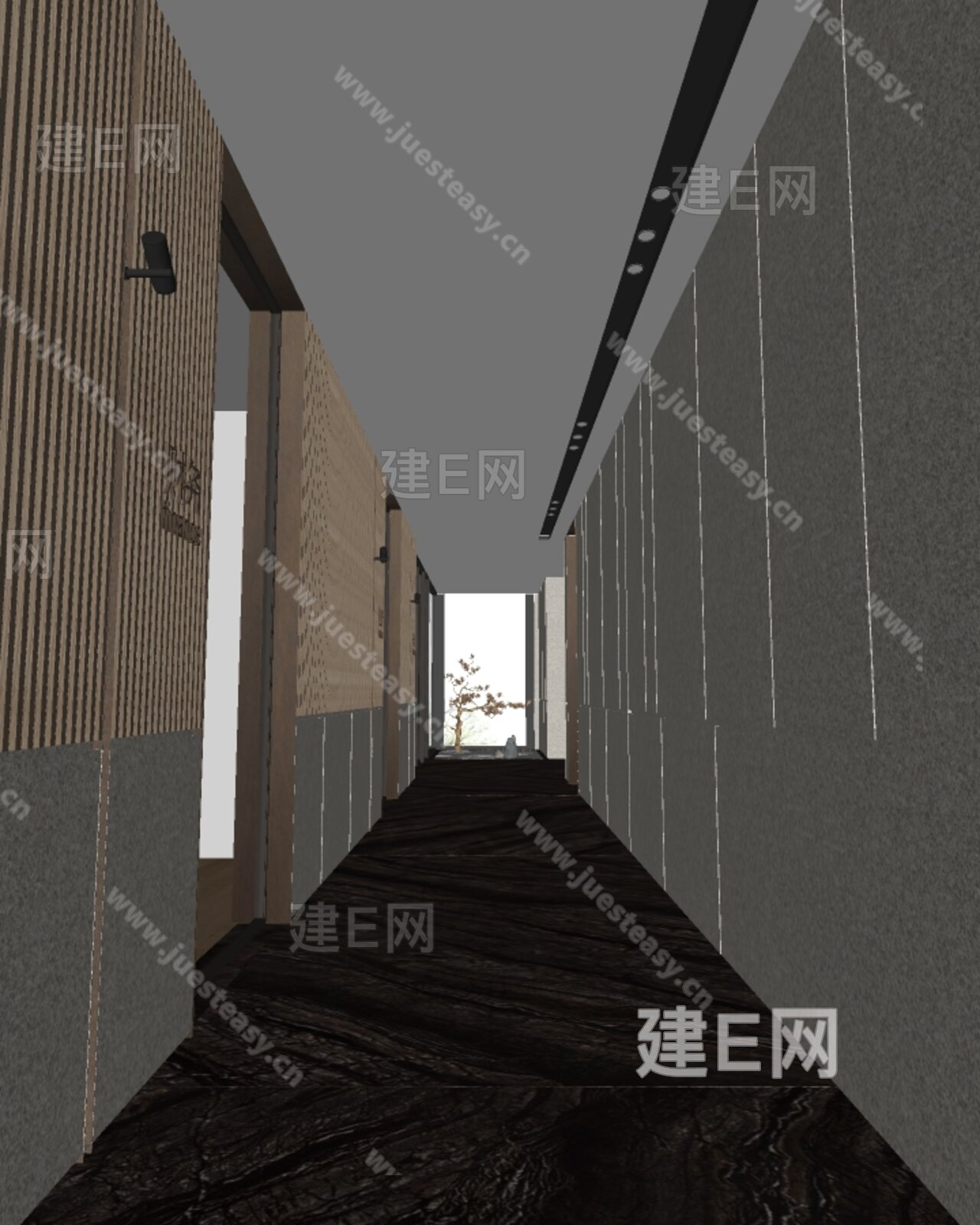 现代过道模型SU模型下载[ID:108678538]_建e网su模型