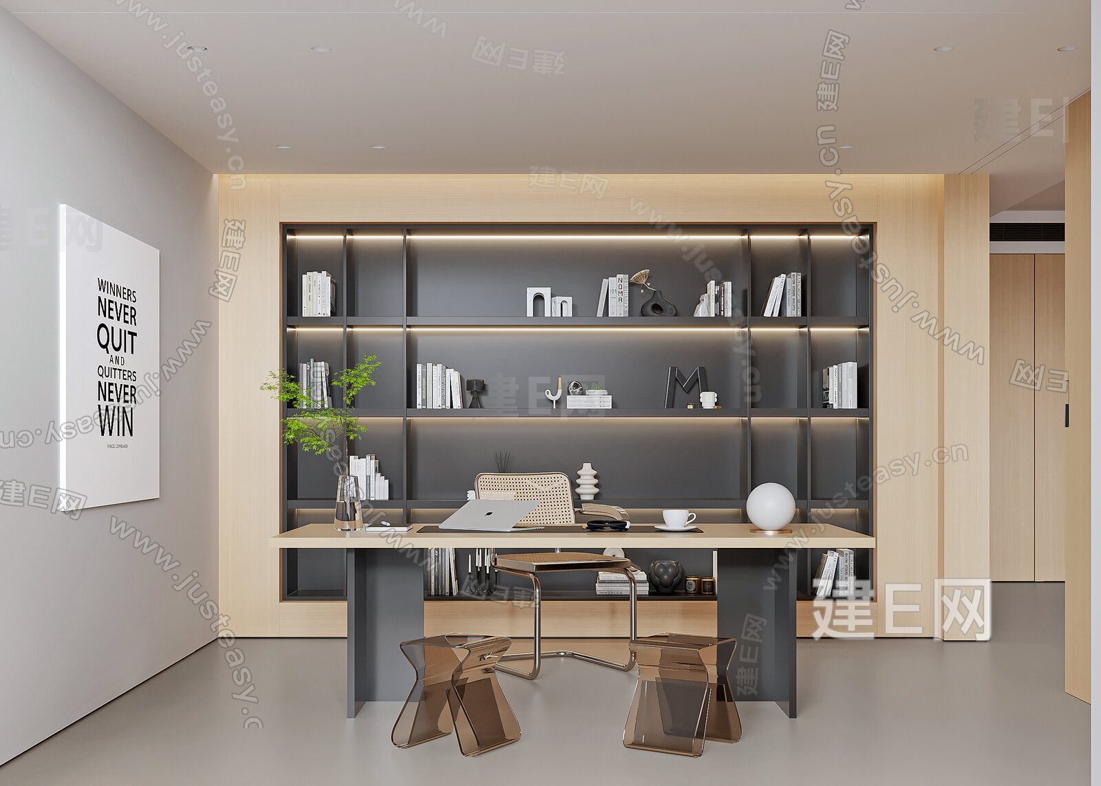 【现代书房3d模型】建E网_现代书房3d模型下载[ID:102782226]_打造3d现代书房模型免费下载平台